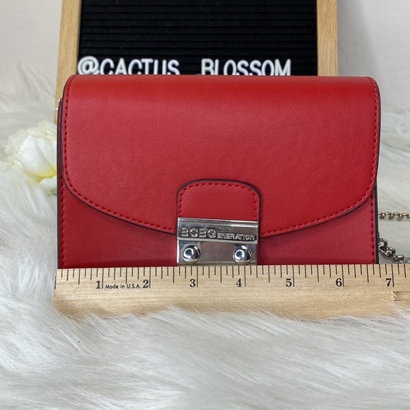 BCBG Red Mini Purse Chain Strap Handbag - Picture 13 of 14
